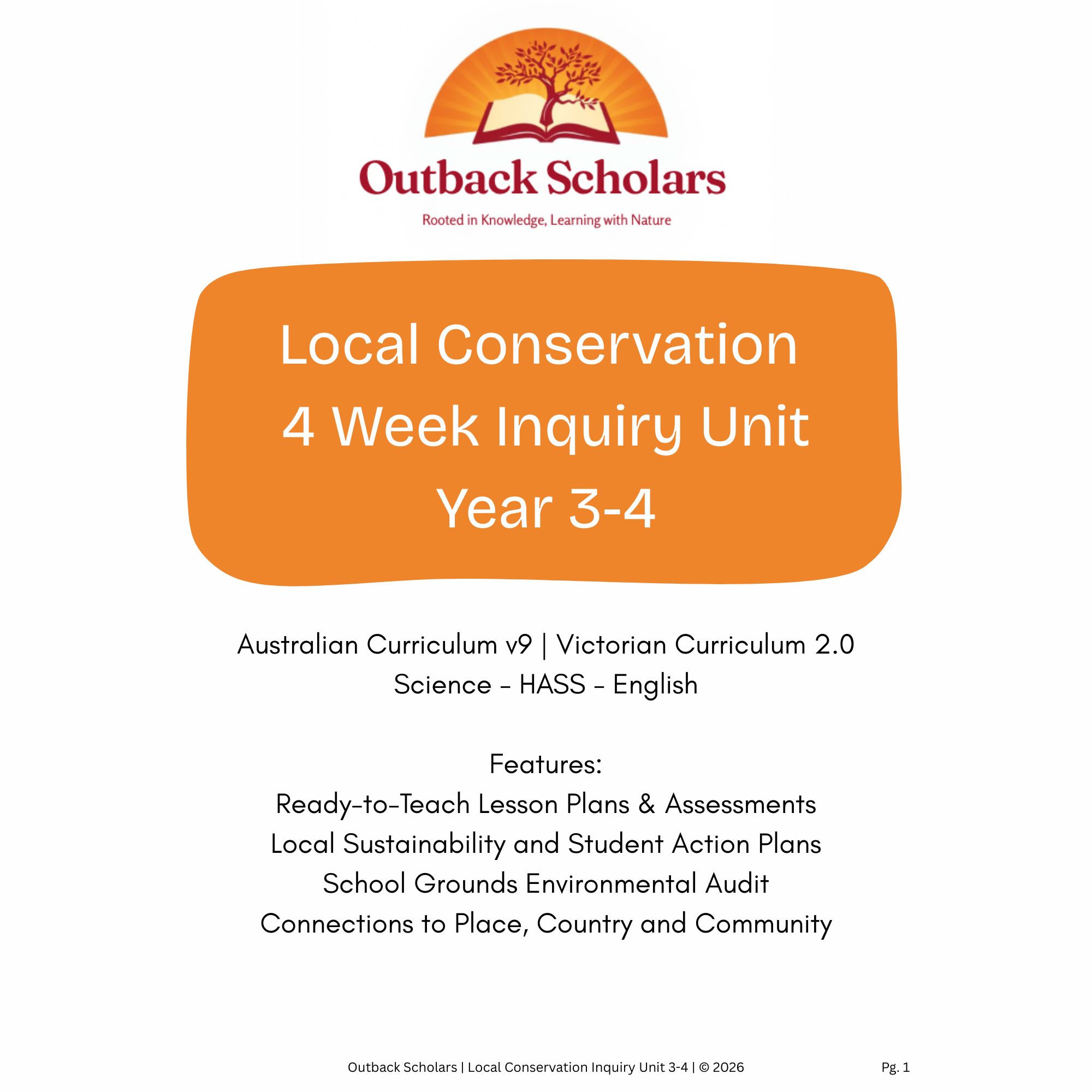 Year 3–4 Local Conservation Inquiry Unit