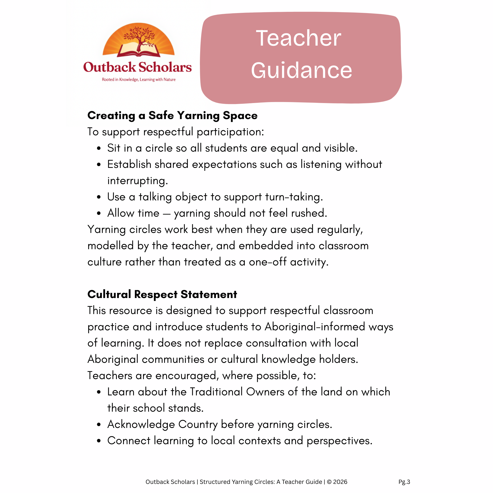 Structured Yarning Circles: A Teacher Guide